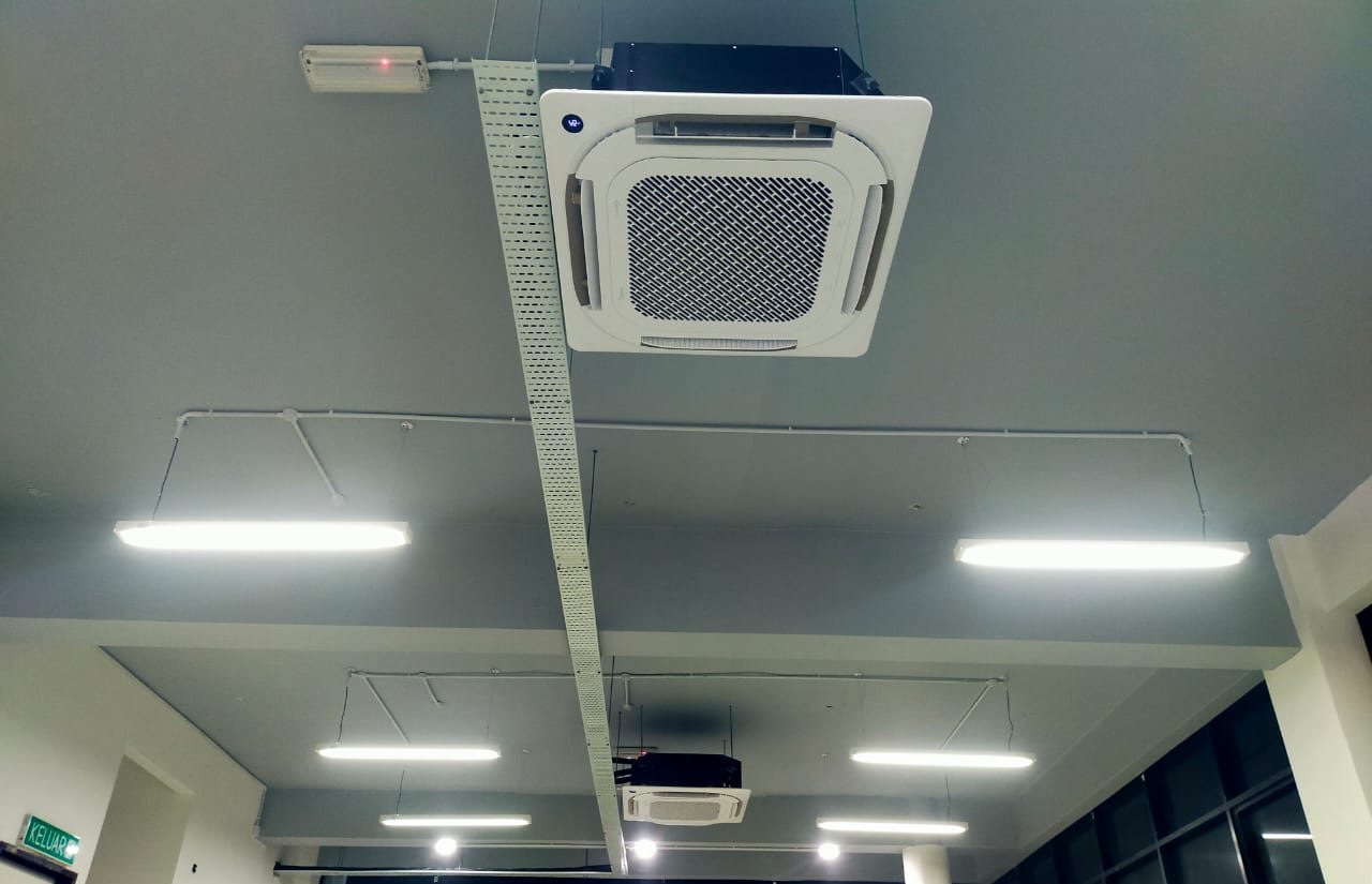 Cassette aircond install, office